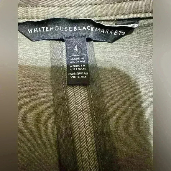 WHBM Gold Button Trim Military Jacket, Forever Olive Size 4 - Picture 7 of 11